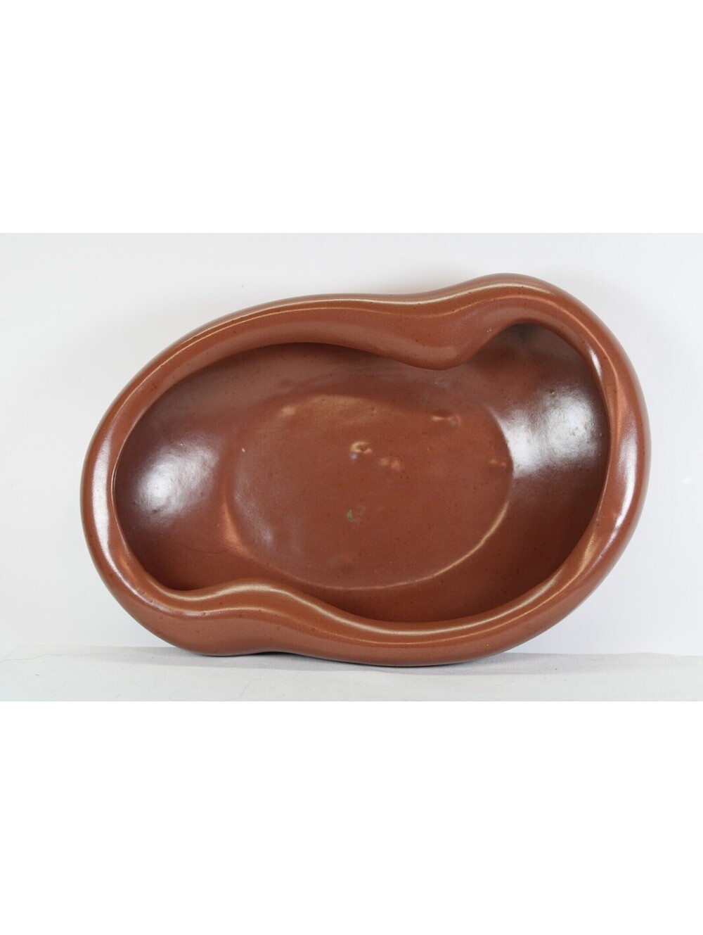 Vtg Haeger Pottery kidney shaped brown bowl #3752 USA-Rare Find